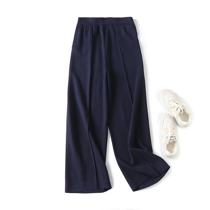 Nowe spodnie damskie leniwy styl Milan z dzianiny szerokie nogawki