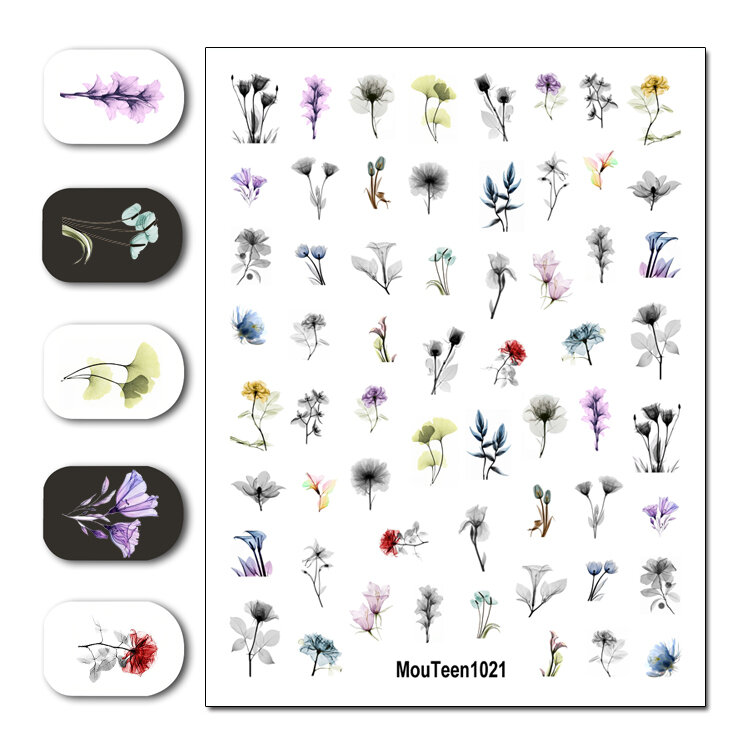 Nieuwste Mouteen1026 Kleurrijke Schoonheid Vogel Nail Sticker Nail Water Sticker Voor Nail Art Sticker Decal Art Decoratie