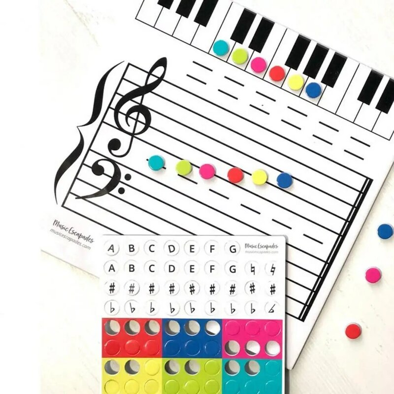1 Set Useful Music Whiteboard  Attractive Note Stickers Magnetic Music Board  Magnetic Musical Toy Teaching Board