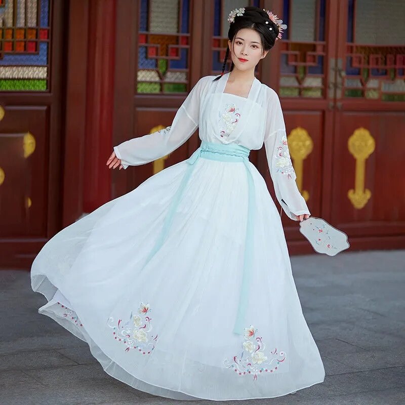 Оригинальный подлинный женский костюм Hanfu для банкета и танцев, элегантное платье с тяжелой вышивкой на талии, красное милое вечернее платье для дня рождения вечерние