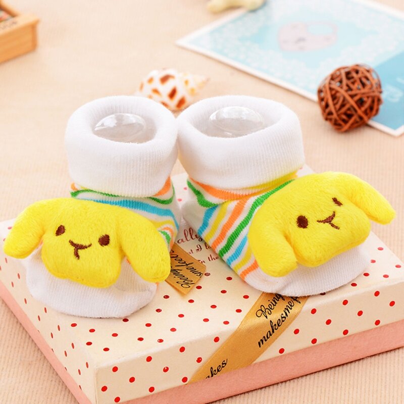 Детские носки, противоскользящие хлопковые тапочки для новорожденных с рисунками животных, ботинки унисекс