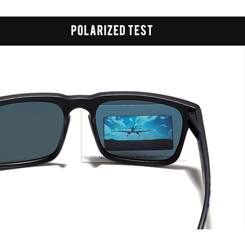 Kacamata hitam pria polarisasi kotak, kacamata luar ruangan Anti-UV musim panas, kacamata hitam cermin, kacamata mengemudi UV400