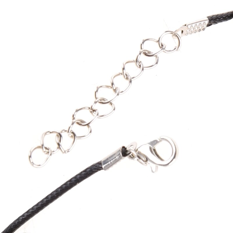 Y1UB Multifunktionale schwarze Halskette, Seilschnur, Gummi mit Verschluss, DIY 45,7 Verschlusskette
