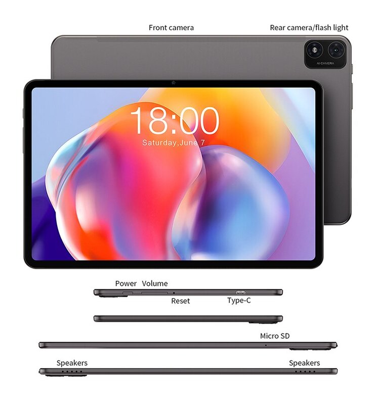 Teclast-Tableta T40S 2024, Tablet MTK8183 de 8 núcleos, 2,0 GHz/16GB(8GB + 8GB) RAM/128GB ROM/10,4 pulgadas, 2000 x 1200iPS, TDDI /WIFI5G/BT, 5,0/6000mAh