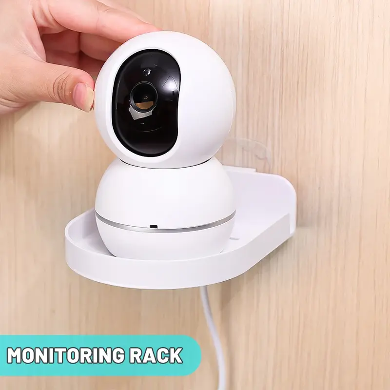 Mini Wall Shelf Plastic Small Camera Rack Non-Drilling Wall-Mount Security Cameras Support Phone Wifi Router Monitors Holder