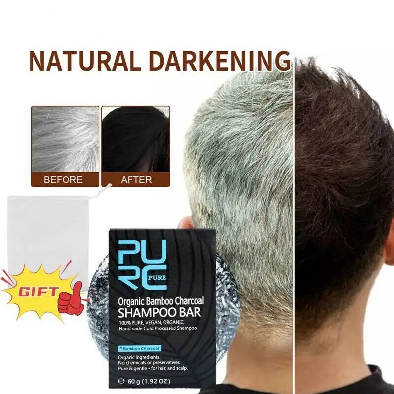 Shampoo Bar Haarpflege Bambus Holzkohle Seetang Ingwer Kopfhaut Reinigung weißes Haar Verdunkelung Anti-Schuppen Haarwuchs Produkte