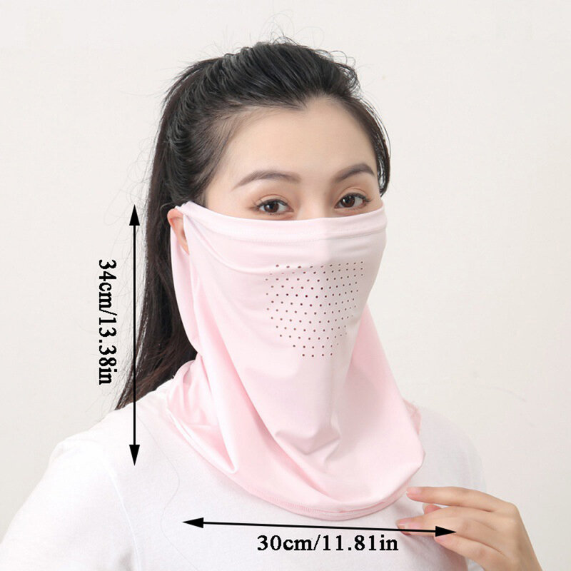 Écharpe de protection solaire pour le visage, masque facial de sport, anti-poussière, couverture de cou souple, face d'oreille, extérieur