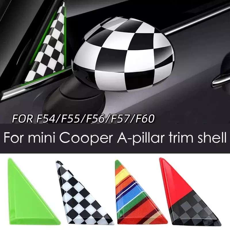 For Mini Cooper F55  JCW One  Door Window Corner A-pillar triangle Area Decorative Stickers Trim Shell Cover Car Accessories