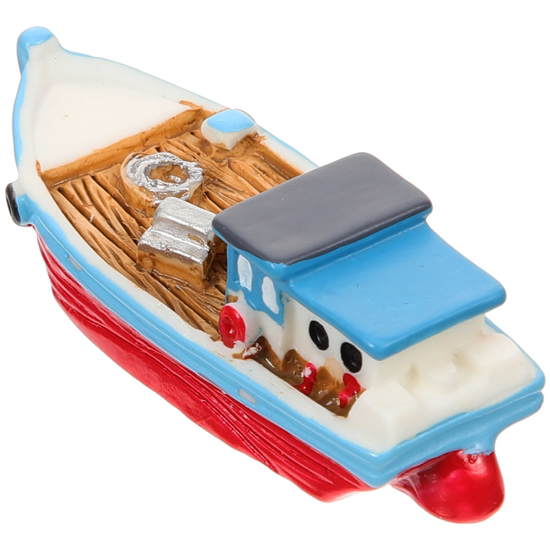 قارب صيد راتنج لعيد الميلاد ، قوارب صغيرة ، جناح دمية ، تماثيل مصغرة ، موضوع الشاطئ ، الحلي