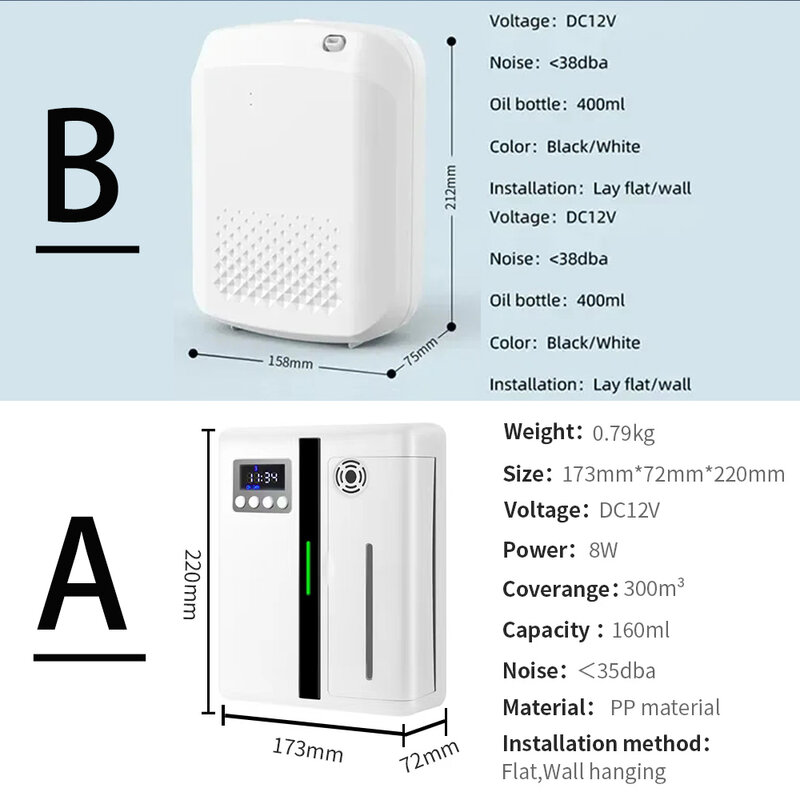 Diffusore di fragranze per ambienti deodorante per Hotel a parete diffusore di oli essenziali Bluetooth ventilatore incorporato odore elettrico per la casa
