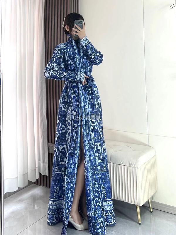 YUDX-túnica plissada longa para mulheres, cardigã solto, trincheira de luxo tradicional, design árabe, tamanho grande, qualidade premium, verão, novo, 2022