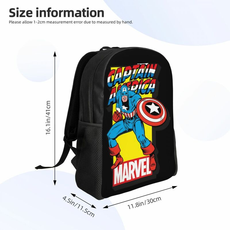 Рюкзак с защитой Капитана Америка для мальчиков и девочек, школьный дорожный ранец для колледжа, мужской и женский портфель для ноутбука 15 дюймов