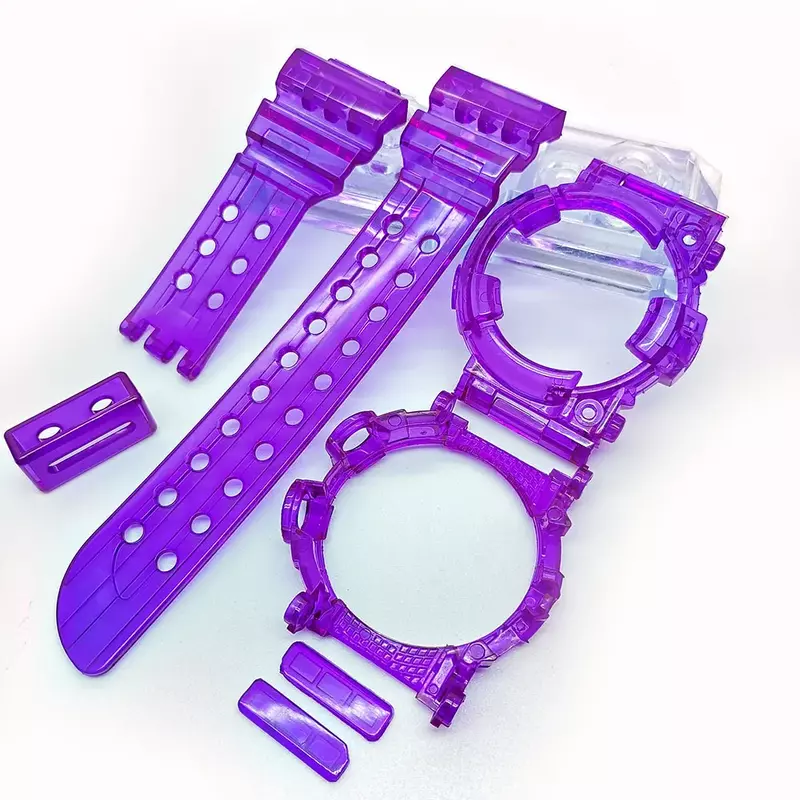 Transparente Silicone Watch Bands, pulseira impermeável, pulseira de borracha, capa de gelo, Sport Watchbands Tools, gwf1000 para gwf-1000