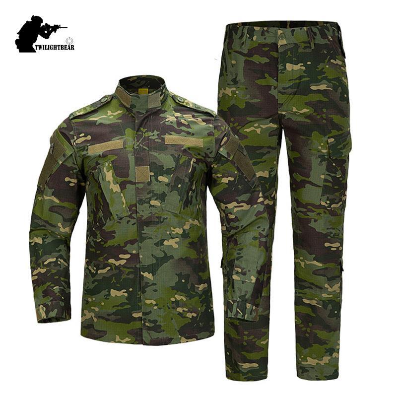 Military Camo Tactical Suit Camouflage Uniform Army Cambat Clothing Sets Hunting Fishing Airsoft Suit Training Equipment AF048