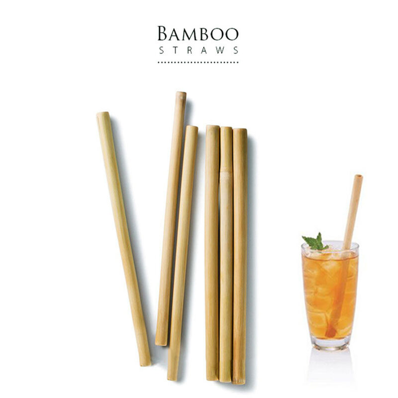 Reutilizável Natural Bambu Palha Beber, Louça Orgânica, Home Party Supplies, Casamento e Aniversário Festival