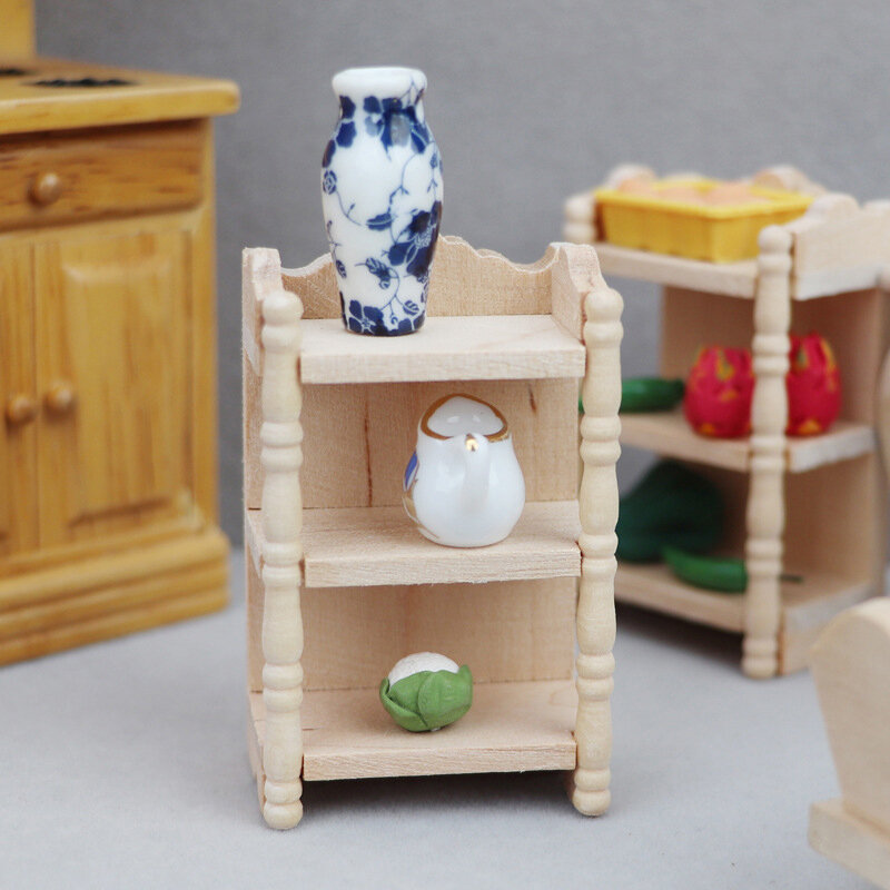 1:12 Dollhouse Miniature Storage Rack Display Stand Locker Cabinet Furniture Model Decor Toy Doll House Accessory Кукольный Дом
