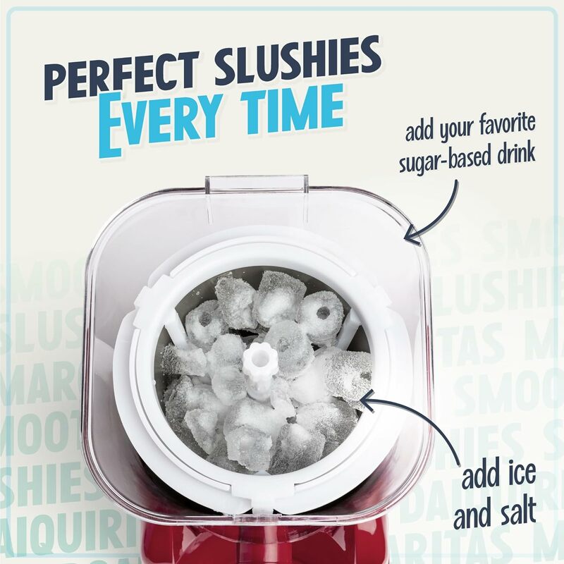 Machine à faire des clics Frozen avec bec en acier inoxydable, machine à margarita pour la maison, nostalgie, 32 onces, Slushy, rétro rouge