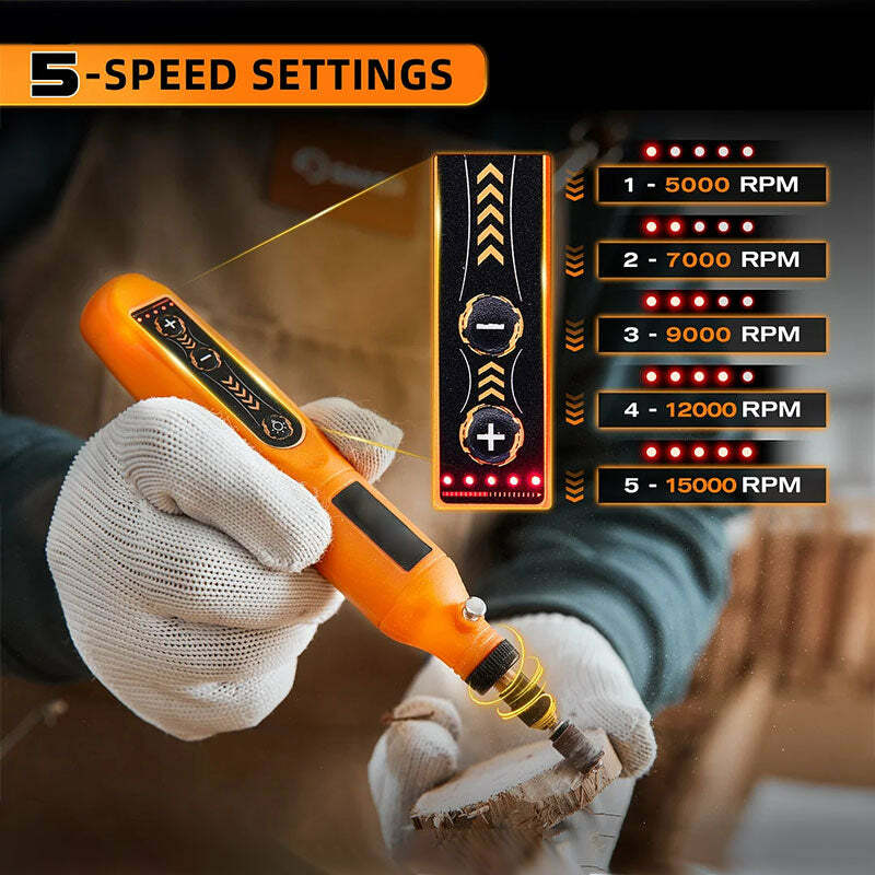 Mini Drill Rotary Tool Cordless Rotary Tool Rechargeable Plug-In Dual Purpose Woodworking Engraving Pen with Accessories DIY Set