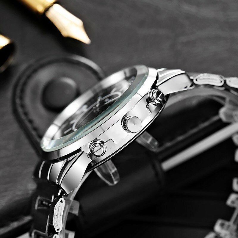 Correa de reloj de acero para hombre, reloj electrónico clásico de acero inoxidable, informal, a la moda, para regalo
