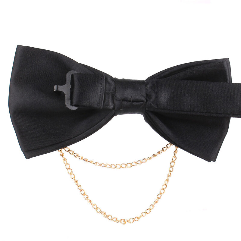 New Black Bow tie With Metal Decoration Wedding Bow Tie For Men Women Adult Suit Bow Ties Cravats Groomsmen Bowties With Floral