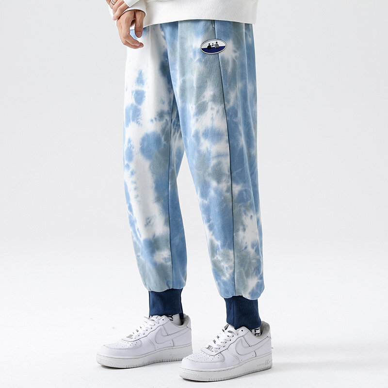 Sweatpants Man 100%Cotton Camouflage Printing Drawstring Casual Trousers Outdoor Basic Loose Jogging Pants Spring Knit Pants