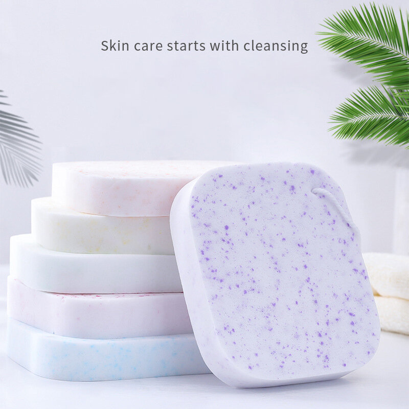 1pc Thickened Cleansing Powder Puff Natural Cellulose Powder Skin Care Exfoliating Cleansing Cleansing Makeup Remover Puff