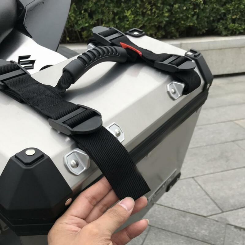 2019 baru aluminium Aloi kotak samping tali pegangan untuk motor universal tali bagasi tali pegangan