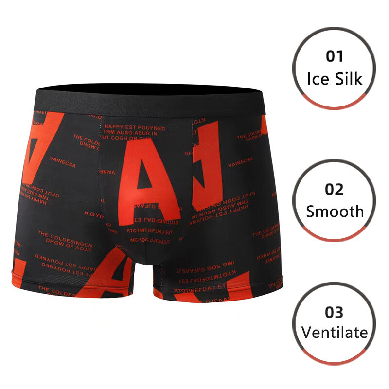 5 Pieces Men Boxers Shorts Underpants Underwear 2XL 3XL 4XL 4 Colors Mixing Random Printing Fitness Soft Fashion Sports Casual