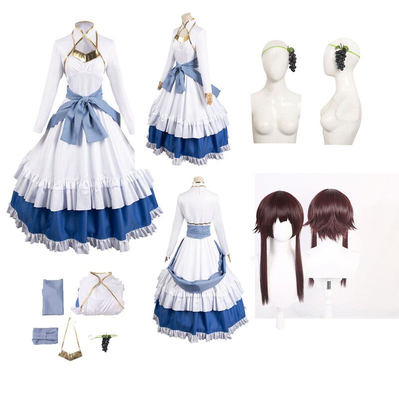 Peluca de Anime KonoSuba Iris para mujer adulta, vestido de Cosplay, diadema, trajes, disfraz de fiesta de Carnaval de Halloween