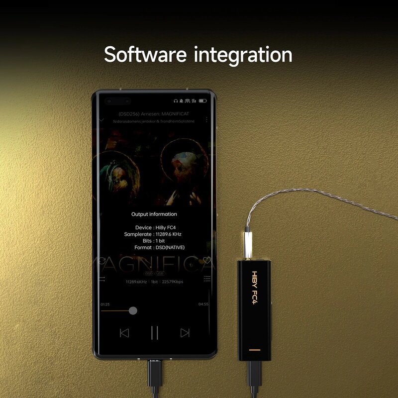 HiBy FC4 MQA 16X 동글 타입 C USB DAC 오디오 HiFi 디코더, 헤드폰 앰프, 안드로이드 iOS Win10 맥 사운드 카드, DSD256 ES9219