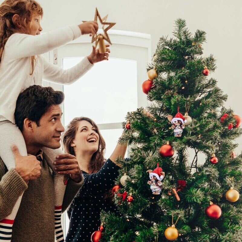 Adornos Xmaxs de Año Nuevo para decoración del hogar, colgante de árbol de Navidad, adorno colgante en forma de cachorro, suministros para fiestas