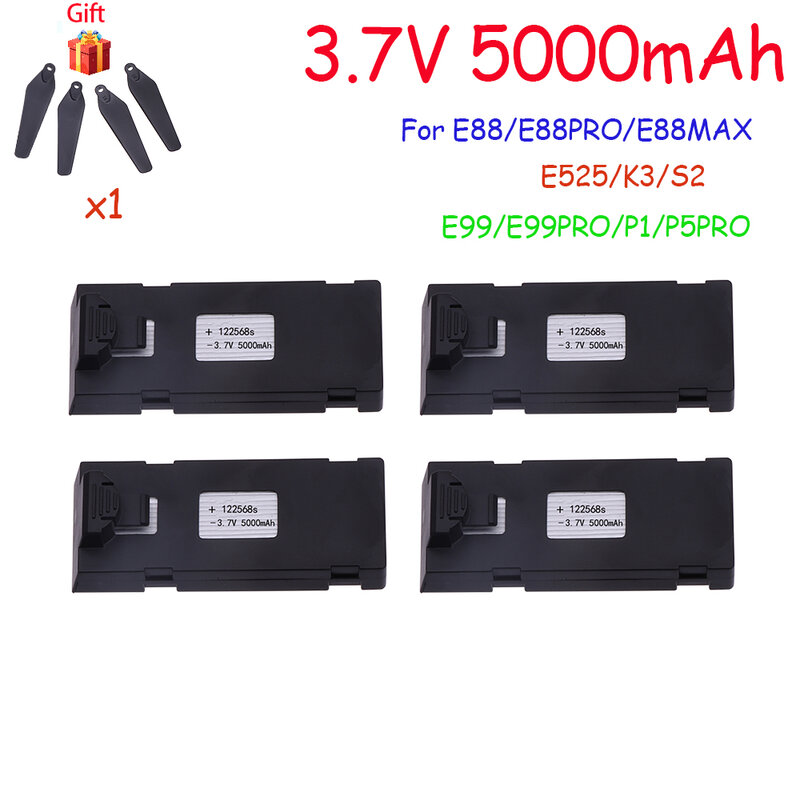 3.7V 5000Mah RC Drone Battery Accessory For E88 E88PRO E99 K3 Ls-E525 E525 PRO Mini Uav Drone Battery Special Battery Rc Parts