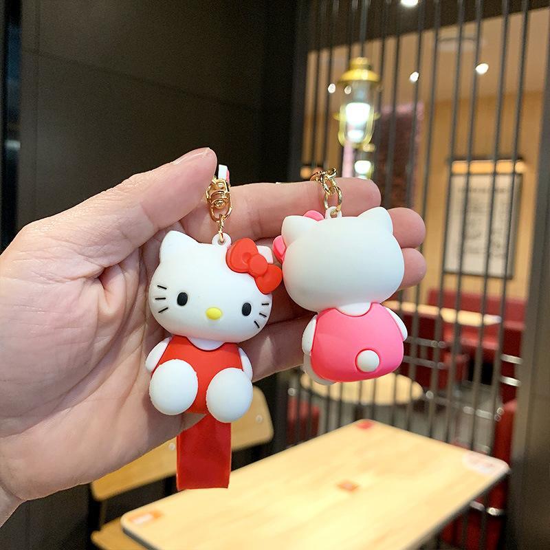 Kawaii Sanrio Hello Kitty brelok lalki z kreskówek uroczy kotek breloczek na klucze z tworzywa pcw miękka gumowa kluczyk do samochodu torba damska wisiorek prezent dla dziewczynki