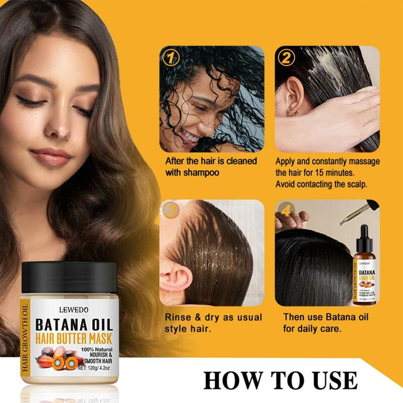 ใหม่ครีมน้ำมัน Batana สำหรับผมบัตเตอร์ perawatan kulit kepala ผลิตภัณฑ์ฉุดร่วงผลิตภัณฑ์ป้องกันการแตกชุ่มชื้นซ่อมแซมหน้ากากผม120มล.