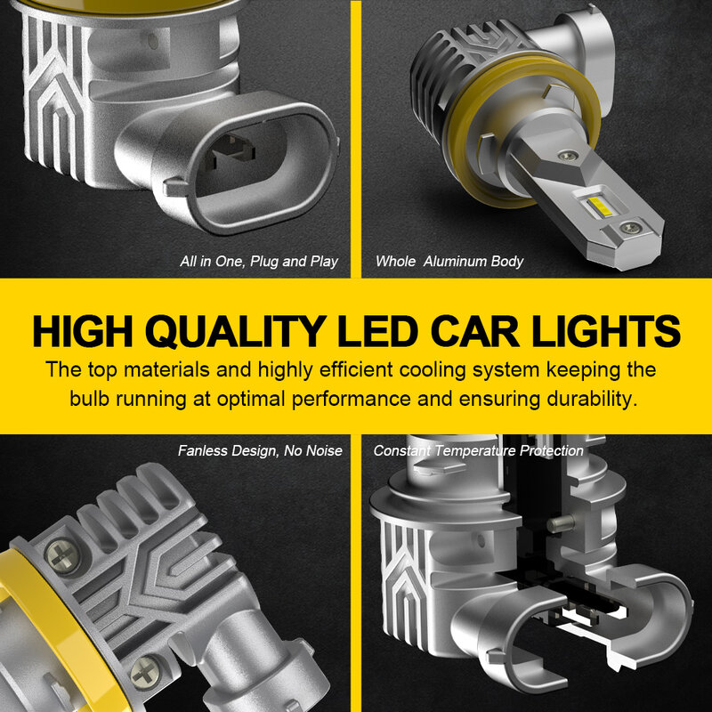 2 pièces 30000Lm CANBUS H8 LED jaune blanc HB4 H10 H11 Led antibrouillard H16JP LED ampoule LED lampe de conduite pour Toyota Skoda Ford Lada
