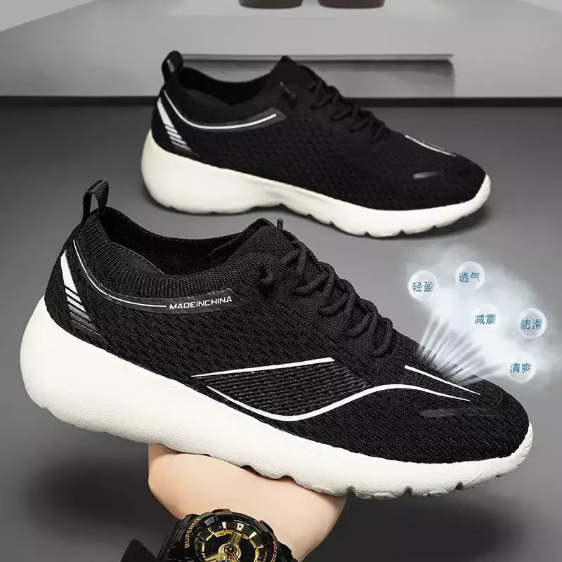 Tenis Men's Breathable Shoes Soft Sole Sneakers Mesh Surface Shoes Tenis Versatile Casual Trendy Shoes