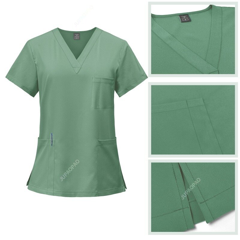 Uniforme médico Slim Fit para mulheres, Conjuntos de esfrega, Acessórios de enfermagem, Vestidos de cirurgia hospitalar, Clínica odontológica