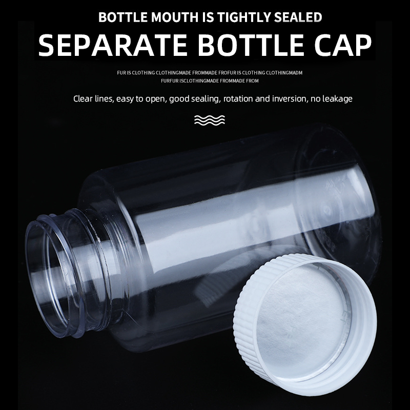 Botellas Vacías de plástico PET transparente para sellado, contenedor de pastillas de medicina en polvo sólido, embalaje de reactivos, 15ml/20ml/30ml/100ml, 1 unidad