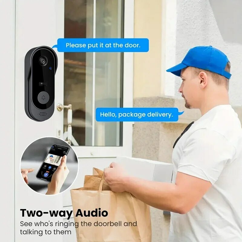Беспроводной водонепроницаемый дверной Звонок камера с HD видео, ночное видение и изменение голоса-Умный дом система безопасности монитор умная жизнь