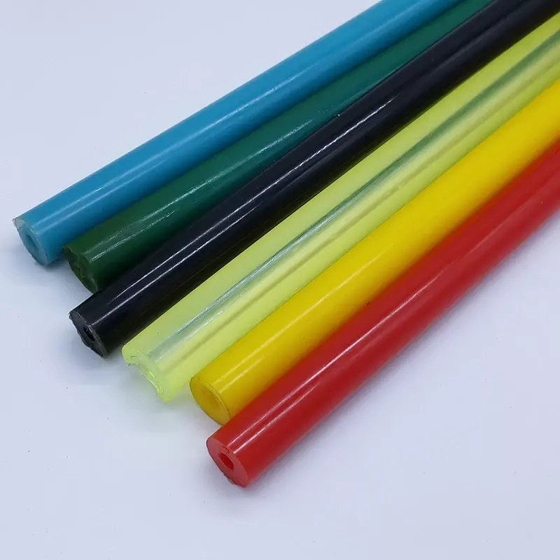 PU colorido Rods, varas de poliuretano, oco I.D.8 mm Comprimento, 75A, 50cm