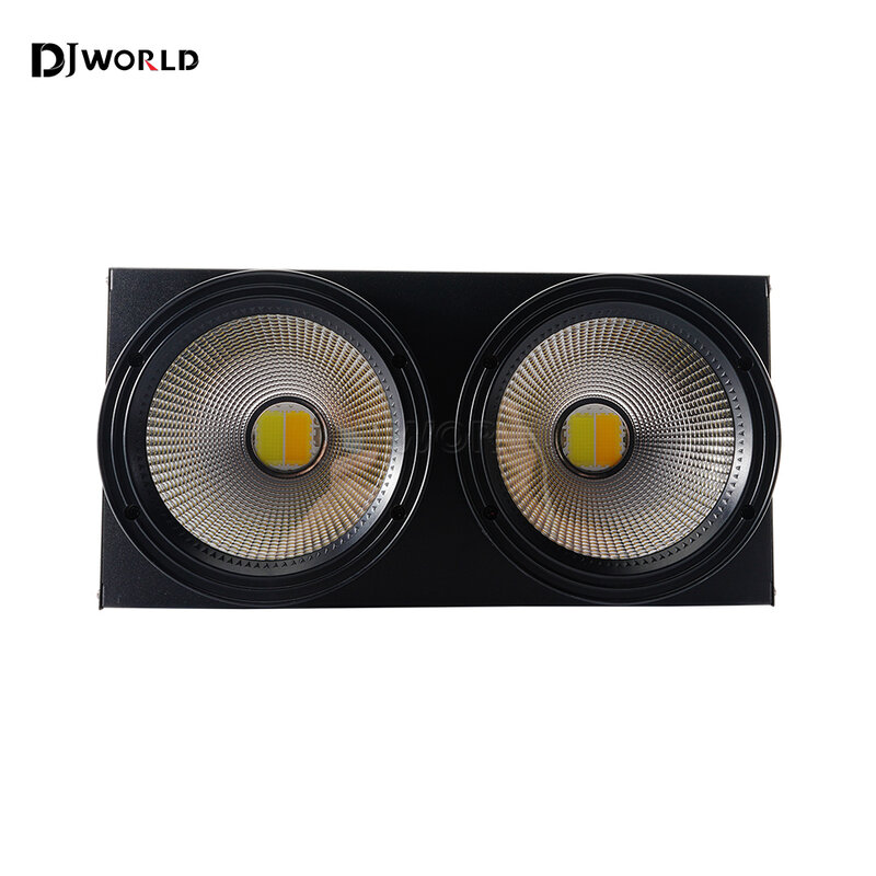 2 mata LED Par COB 200W keren putih + hangat putih cahaya Dmx kontrol tahap latar belakang lampu untuk musik DJ disko cahaya teater acara