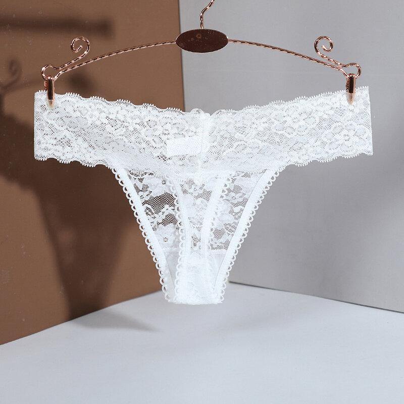 Lingerie erotis G-string celana dalam wanita renda seksi pakaian dalam motif bunga transparan celana dalam sejuk celana dalam intim