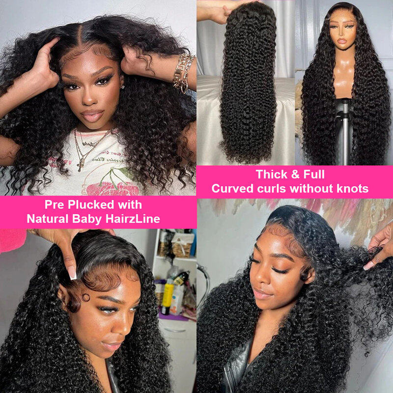 Brazilian 28 30inch 13x6 13x4 HD Transparent Loose Curly Lace Front Wig Deep Wave 5x5 Glueless Lace Human Hair Wigs For Women