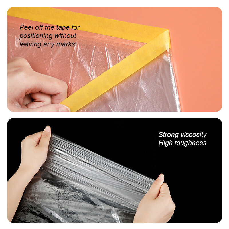 1 roll, disposable multifunctional dust cover with adhesive tape dust film, home bed and sofa decoration paint protective film