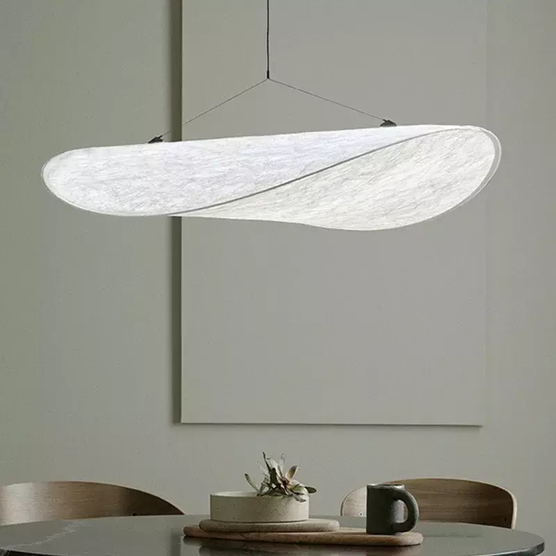 Candelabro de techo LED de tela de seda para sala de estar, lámpara colgante hecha a mano, decoración del hogar