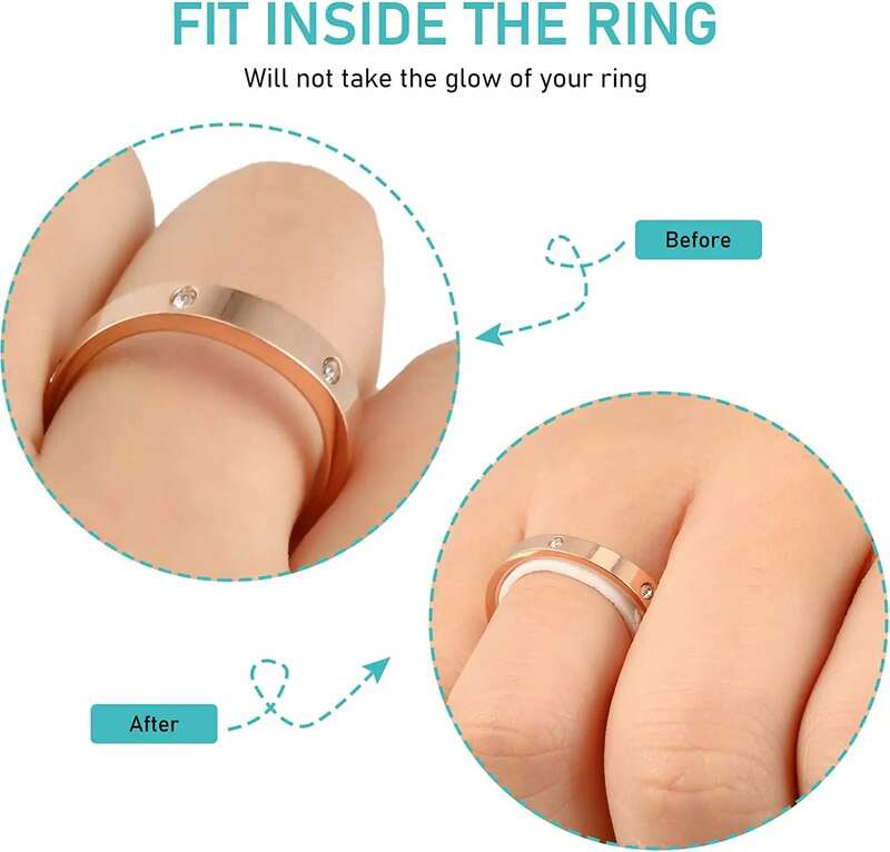 Voor Elke Ring Maat Stickers Siliconen Transparant Groot Formaat Ring Onzichtbaar Vast Strakker Reducer Size Sieraden Gereedschap