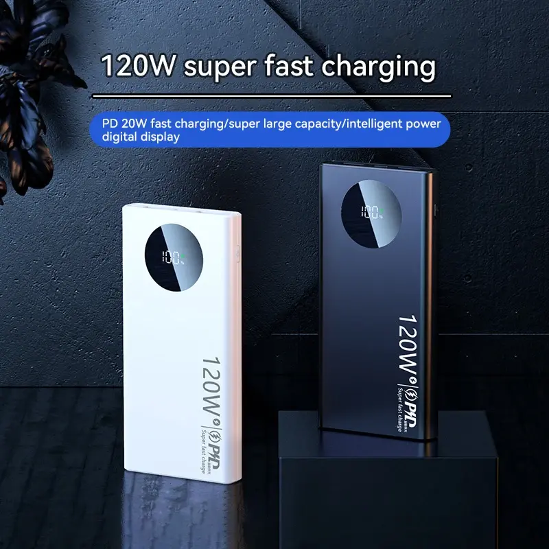 Pengisian daya super cepat 120W, kapasitas ultra cepat 50000mah untuk daya ponsel baterai eksternal untuk Iphone Xiaomi Samsung