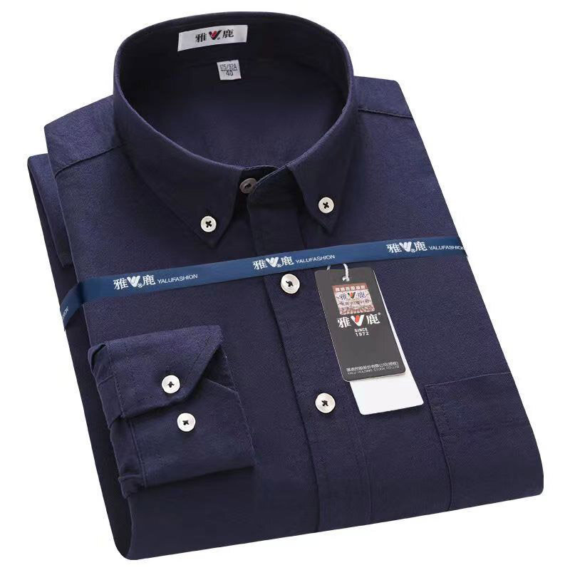 Camisa Oxford Spinning de manga comprida masculina, média, jovem, alta qualidade, clássico, top multicolorido, listrado, casual, novo, 2022
