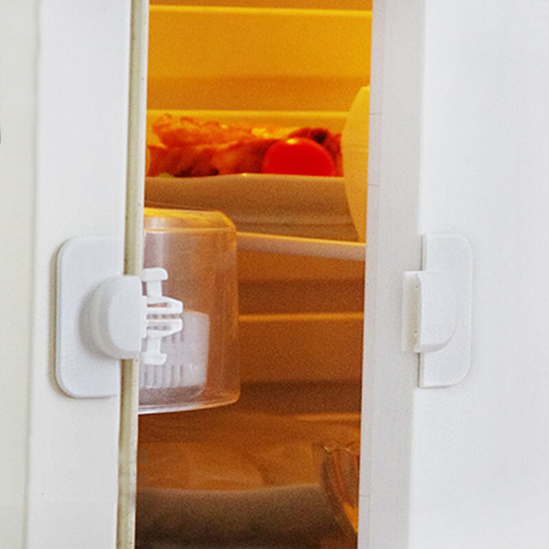 Безопасный замок для холодильника, практичный пластиковый замок для дверей шкафов и ящиков, для безопасности детей дома и туалета, лучший инструмент