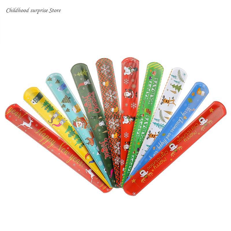 30 PCS Weihnachten Slap Armband Kinder Spielzeug für Weihnachten Mädchen Zubehör Lustige Geschenke Interaktive Weihnachten